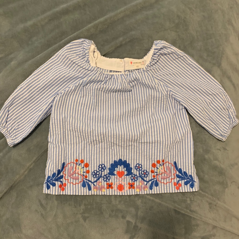 Crewcuts seersucker long sleeved top w/floral